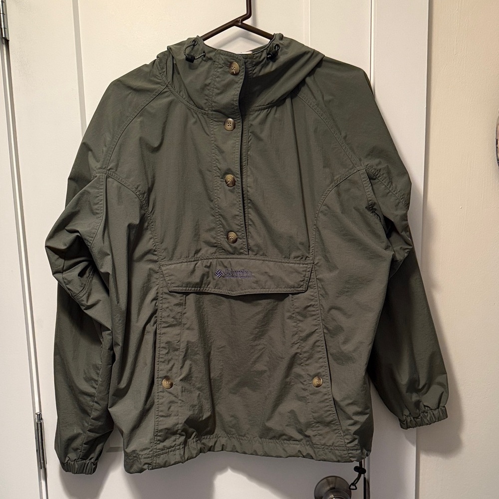 Columbia Women's Vintage Olive Hooded Windbreaker size L